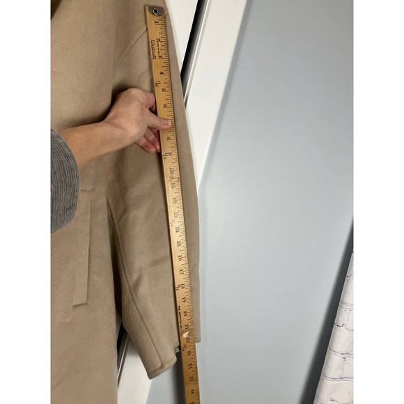 UNIQLO Women's Beige Wool Blend Oversized Collar Coat XL - Picture 13 of 13